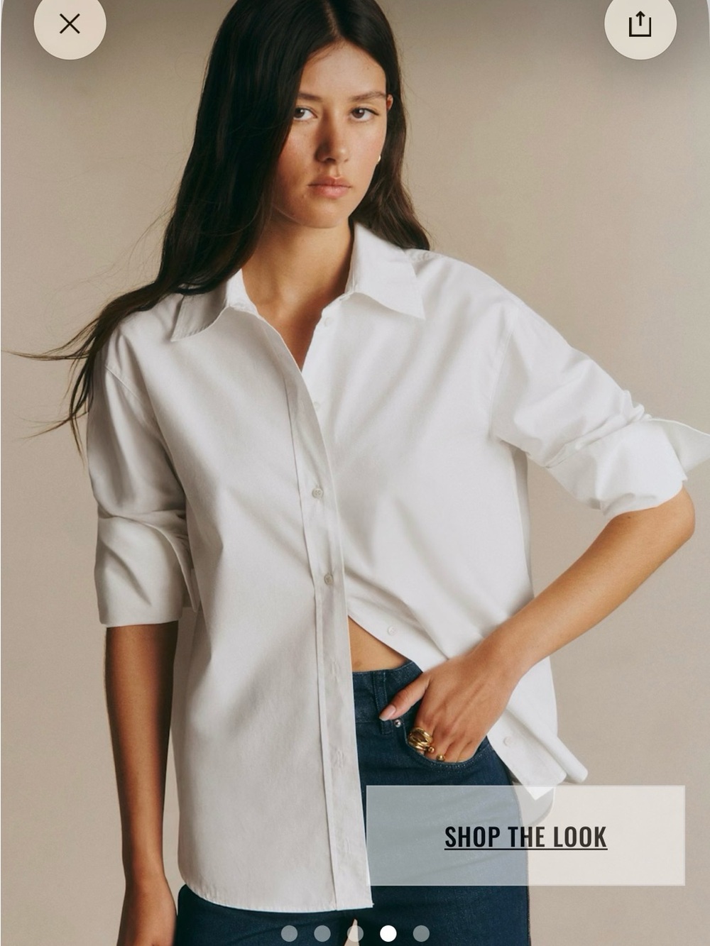 Sezane Paris Marilis Ecru Button Down Shirt Size FR 36 US 8 $130 - Picture 4 of 9